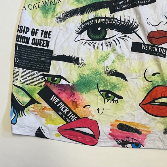 vintage newspaper print Y2K mini skirt - Picture 15 of 15